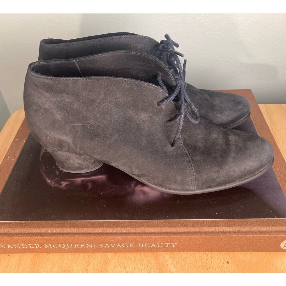 Arche Black Nubuck Booties Musiq Oxford lace Up Sz 9.5